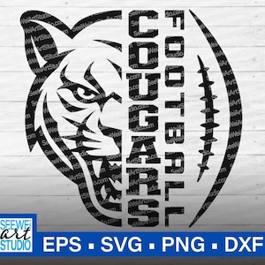 Fútbol americano de los Cougars de secundaria (svg), Cougar (svg), Cougars (svg), mascota de los Cougars (svg), espíritu escolar de los Cougars, porristas de los Cougars (svg), orgullo de los Cougars (svg)
