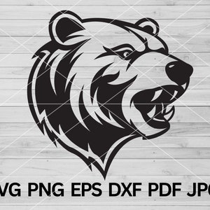 Bear svg, Bears svg, Bear Head Clipart, Bear Face Vector Graphic, Bear png Sublimation Design, Bear svg Cut Files Cricut, Bear Mascot svg