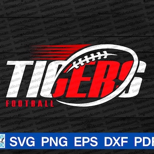 Fútbol americano de los Tigres de secundaria, SVG de los Tigres, SVG de la mascota de los Tigres, Espíritu escolar de los Tigres, Orgullo de los Tigres, Mamá animadora de los Tigres, SVG de fútbol americano