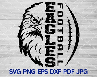 High School Eagles Fußball svg, Adler Falke Vogel svg, Adler Maskottchen svg, Adler geschnitten Dateien Cricut, Adler Schule Geist Teamsport Adler svg