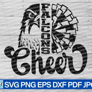 Falcons Cheer svg, Falcons svg Cut Files, Falcons mascot svg, Falcons Pride svg, Falcon Cheerleading svg, Falcons Cheer Pom svg, Pom Pom svg