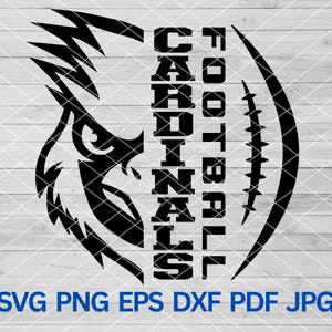 High School Cardinals football svg, Cardinals svg, Cardinals mascot svg, Cardinals school pride, Cardinal svg cut file cricut, Football Mom