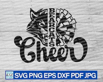 Bearcats Cheer SVG, Bearcats SVG, Bearcats mascotte SVG, Cut Files Cricut, Bearcats School Spirit, Bearcats Pride, Bearcats Cheerleading SVG
