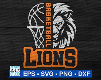 High School Lions Basketball svg, Lion School Spirit, Lions svg, Lion svg, Lions Mascot svg, Lions Basketball Mom svg,  Lions Cheer Pride