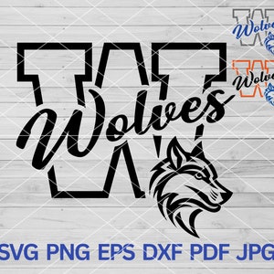 Wolves svg, Wolves Cut file for Cricut, Wolves Pride svg, Wolves Cheer svg, Wolves Mascot svg, Wolves school spirit, Wolf svg, Sport Mom svg