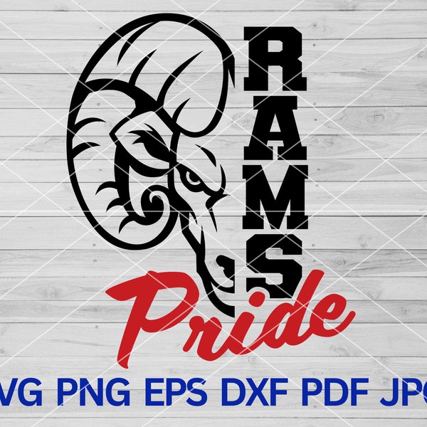 Rams Pride svg, Ram Svg, Rams svg, Rams Cut Files Cricut, Rams school svg sports, Rams mascot svg, Rams png School Pride Spirit, Ram Cheer