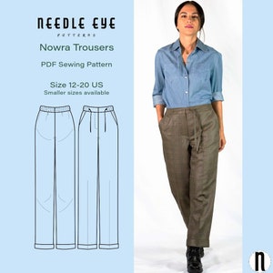 Nowra Trousers PDF Sewing Pattern with Tutorial for Women | Size 12-20 US