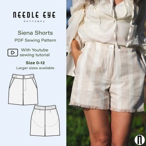 Siena Shorts PDF Sewing Pattern with Tutorials for women | Size 0-12 US