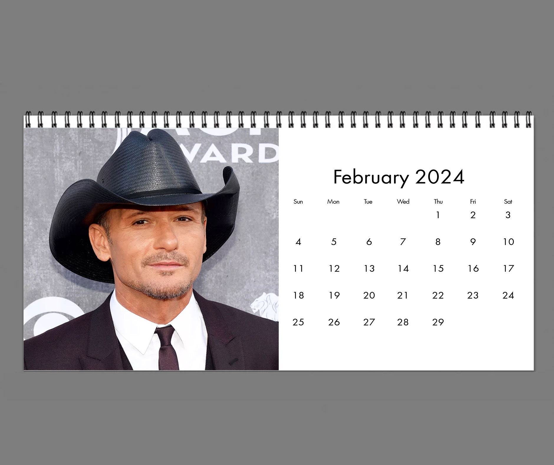 2024 Tim Mcgraw Calendar, 2024 Desk Calendar, Celebrity Calendar sold