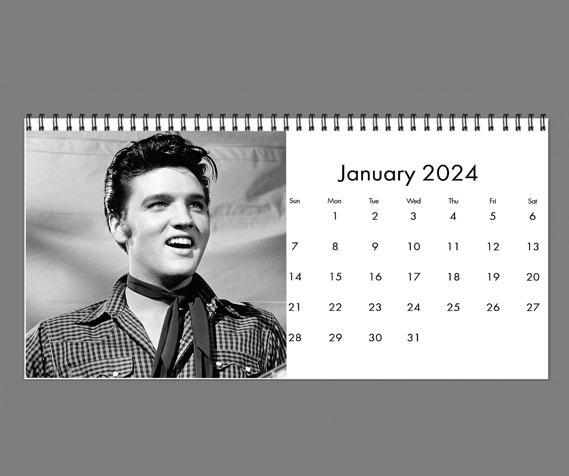 2024 Elvis Presley Calendar, 2024 Desk Calendar, Celebrity Calendar
