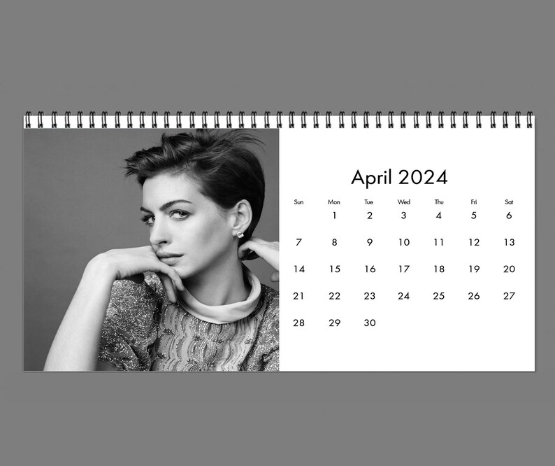 2024 Anne Hathaway Calendar 2024 Desk Calendar Celebrity Etsy