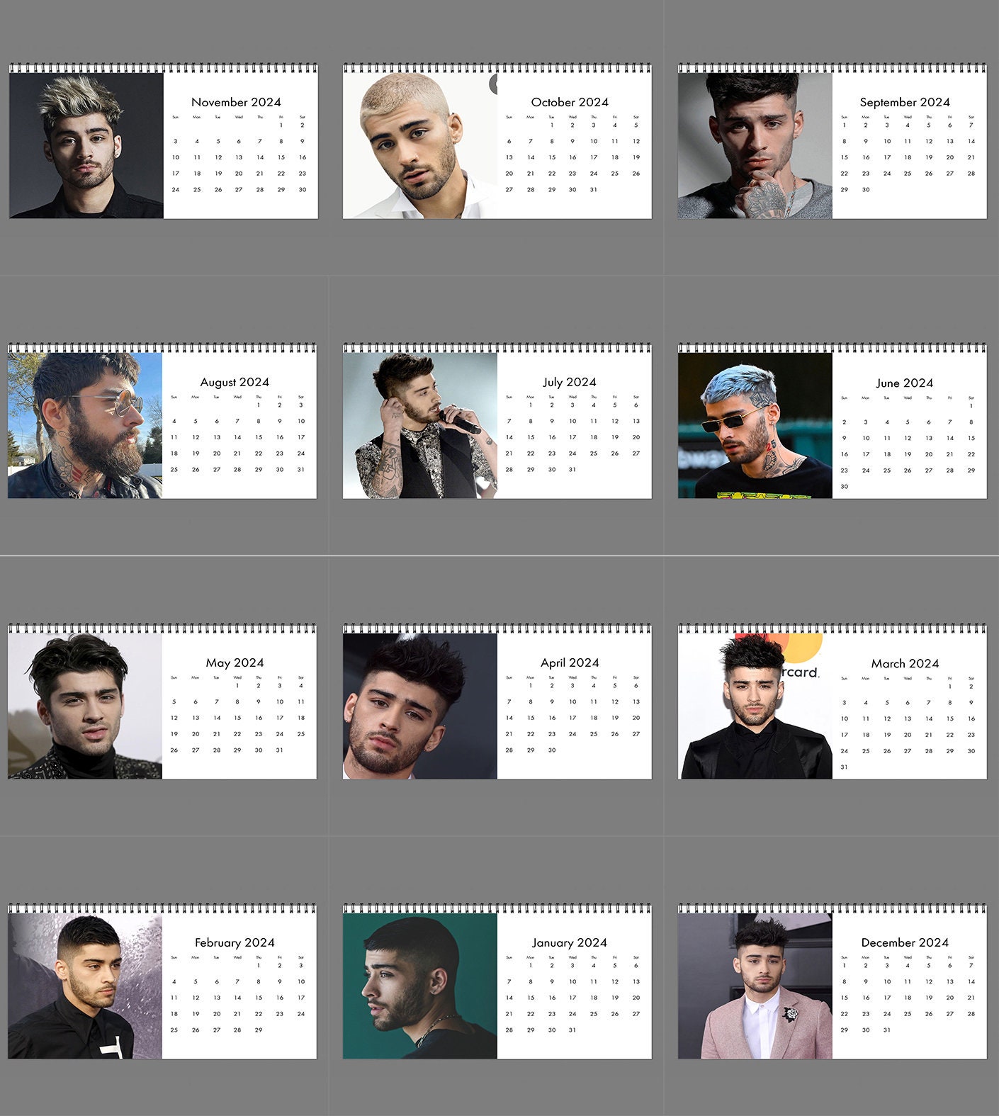 2024 Zayn Malik Calendar 2024 Desk Calendar Celebrity Etsy Australia