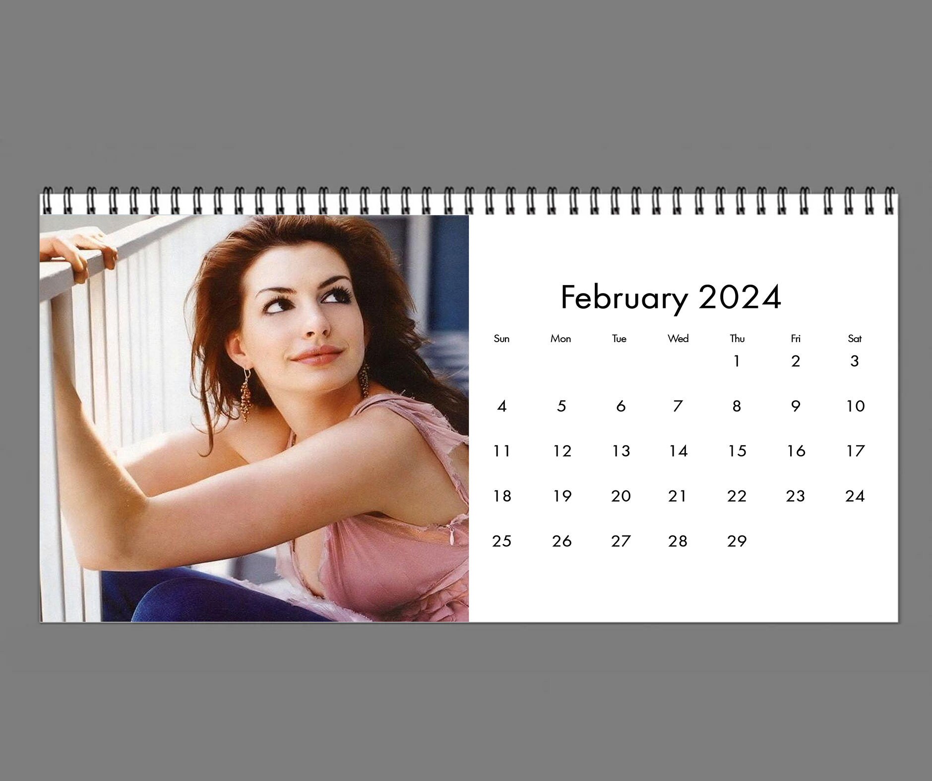 2024 Anne Hathaway Calendar, 2024 Desk Calendar, Celebrity Calendar