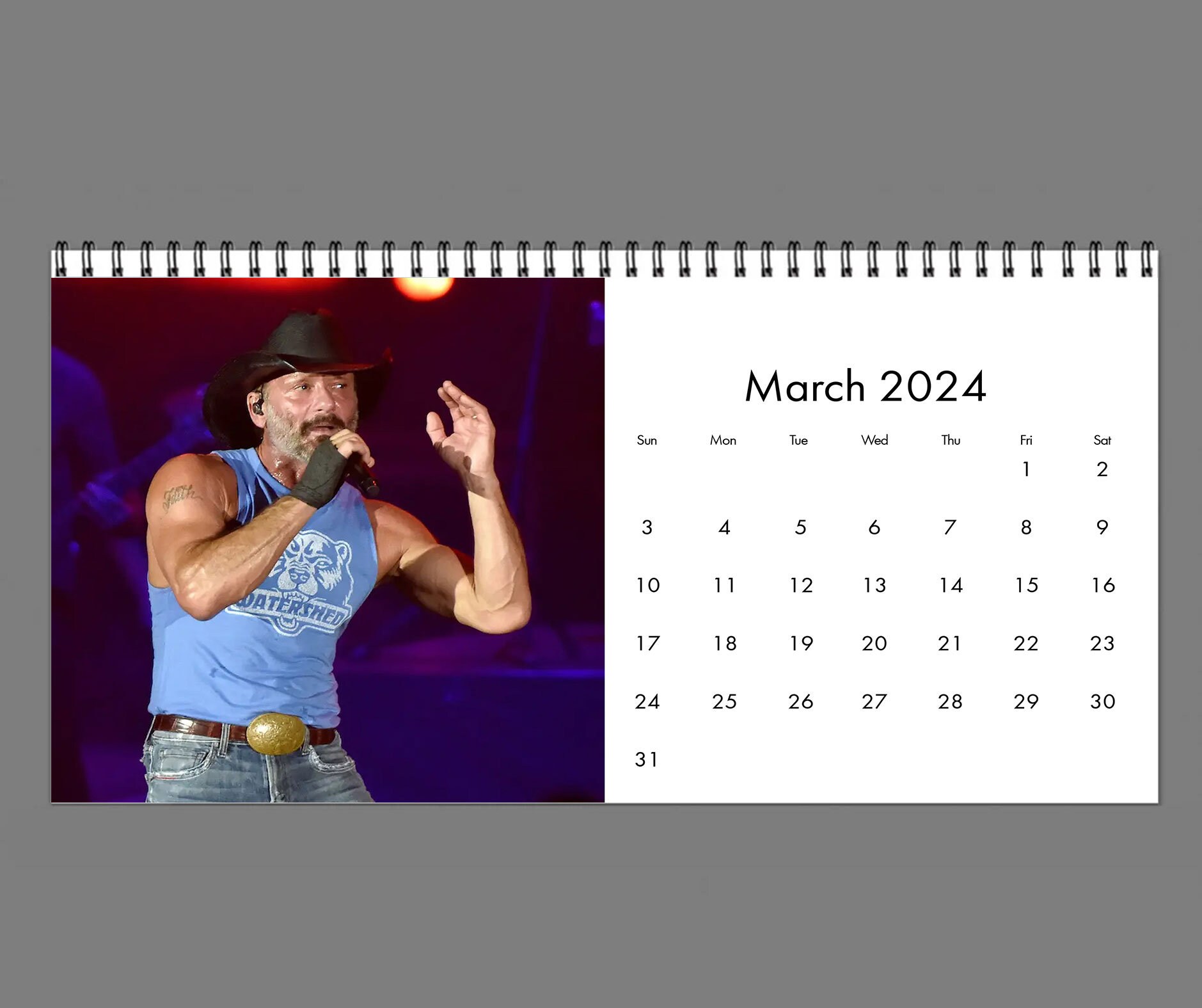 2024 Tim Mcgraw Calendar, 2024 Desk Calendar, Celebrity Calendar sold