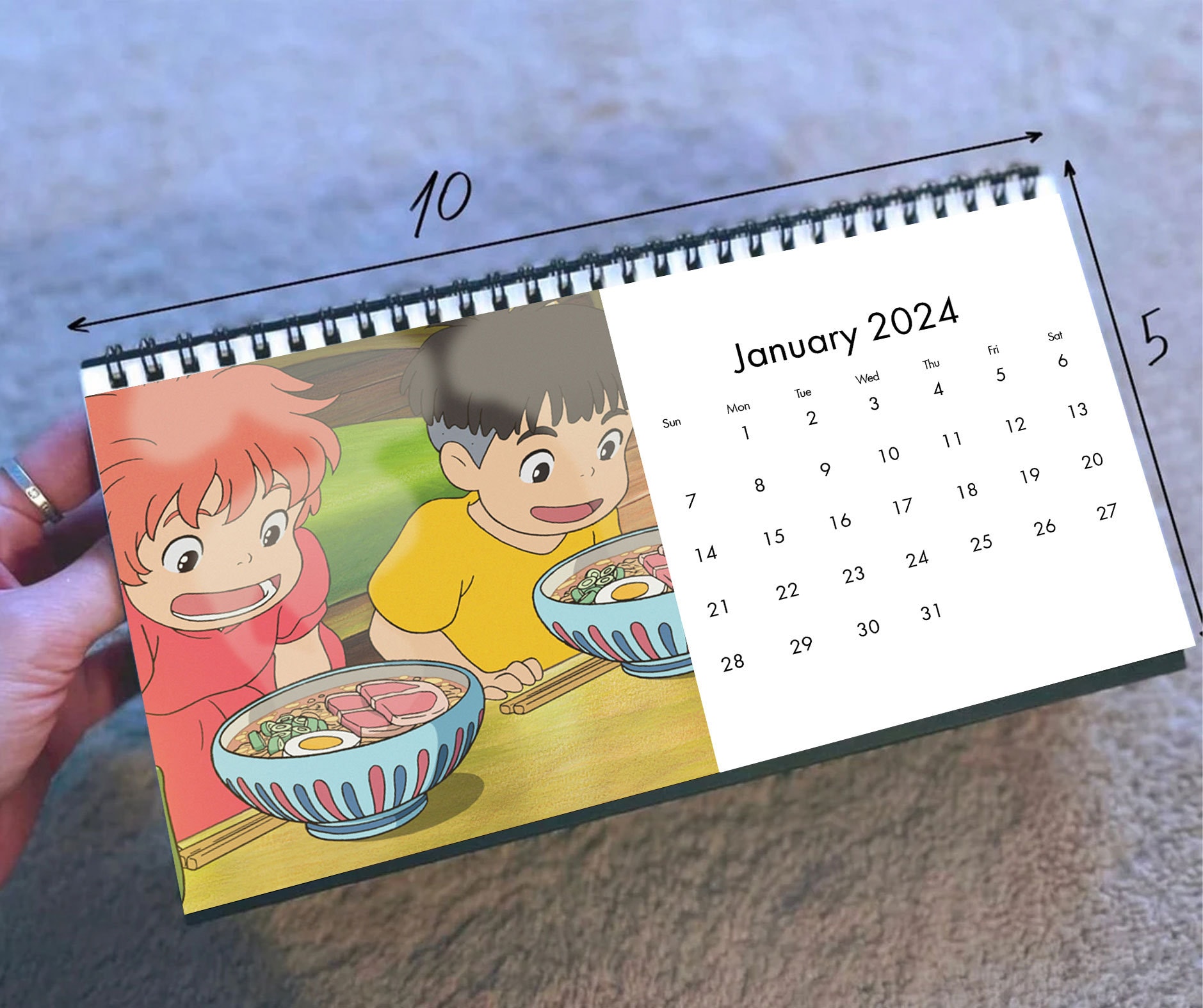 Ponyou 2024 Desk Calendar, Studio Ghibli 2024 Calendar, Miyazaki Movie