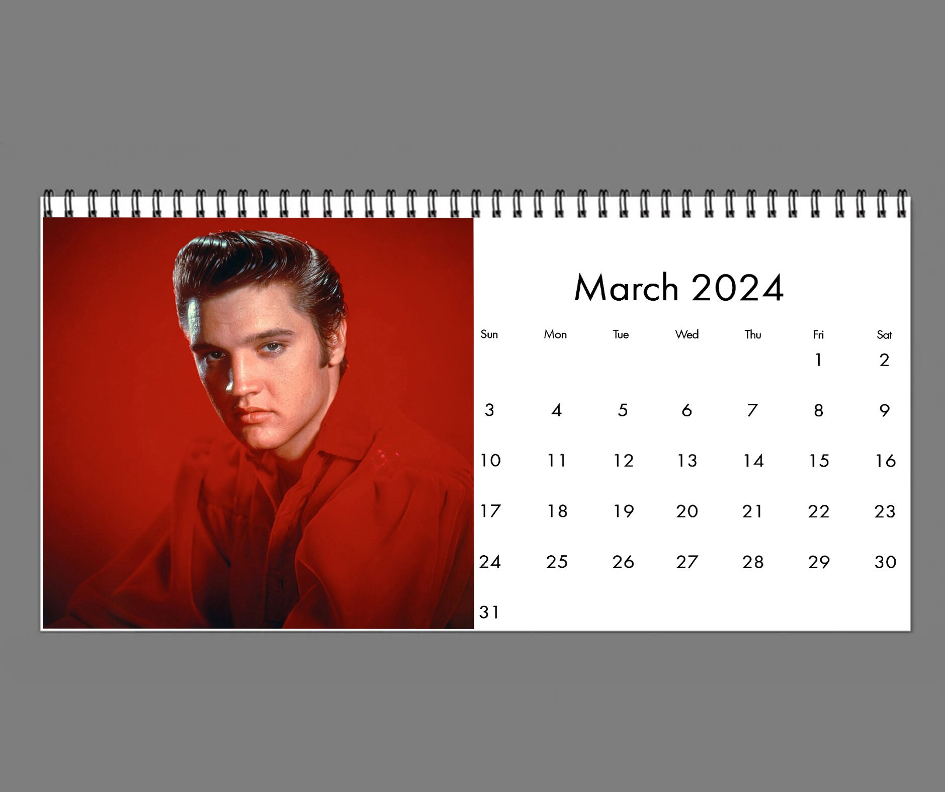 2025 Elvis Presley Calendar, 2025 Desk Calendar, Celebrity Calendar