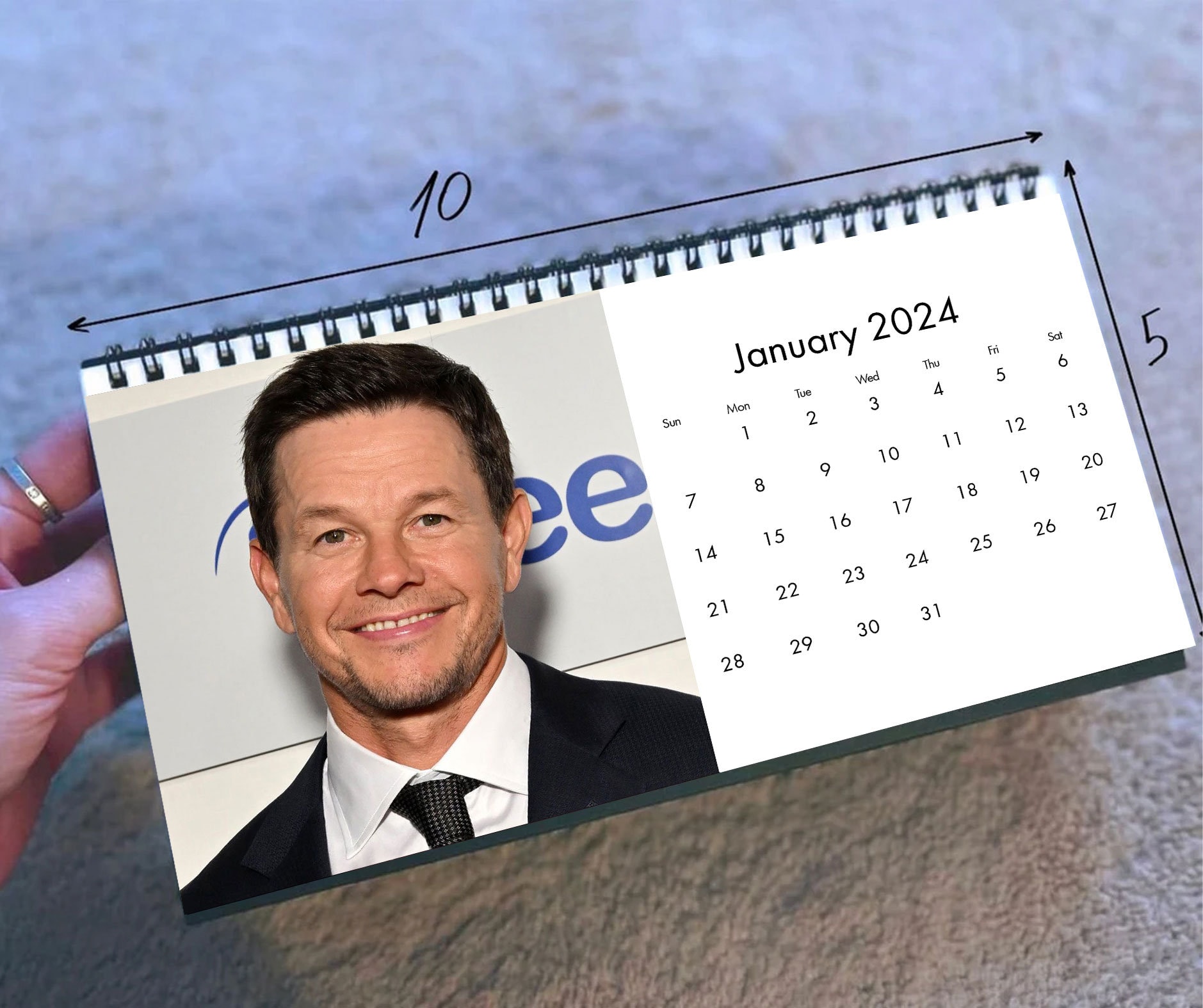 2024 Mark Wahlberg Calendar, 2024 Desk Calendar, Celebrity Calendar