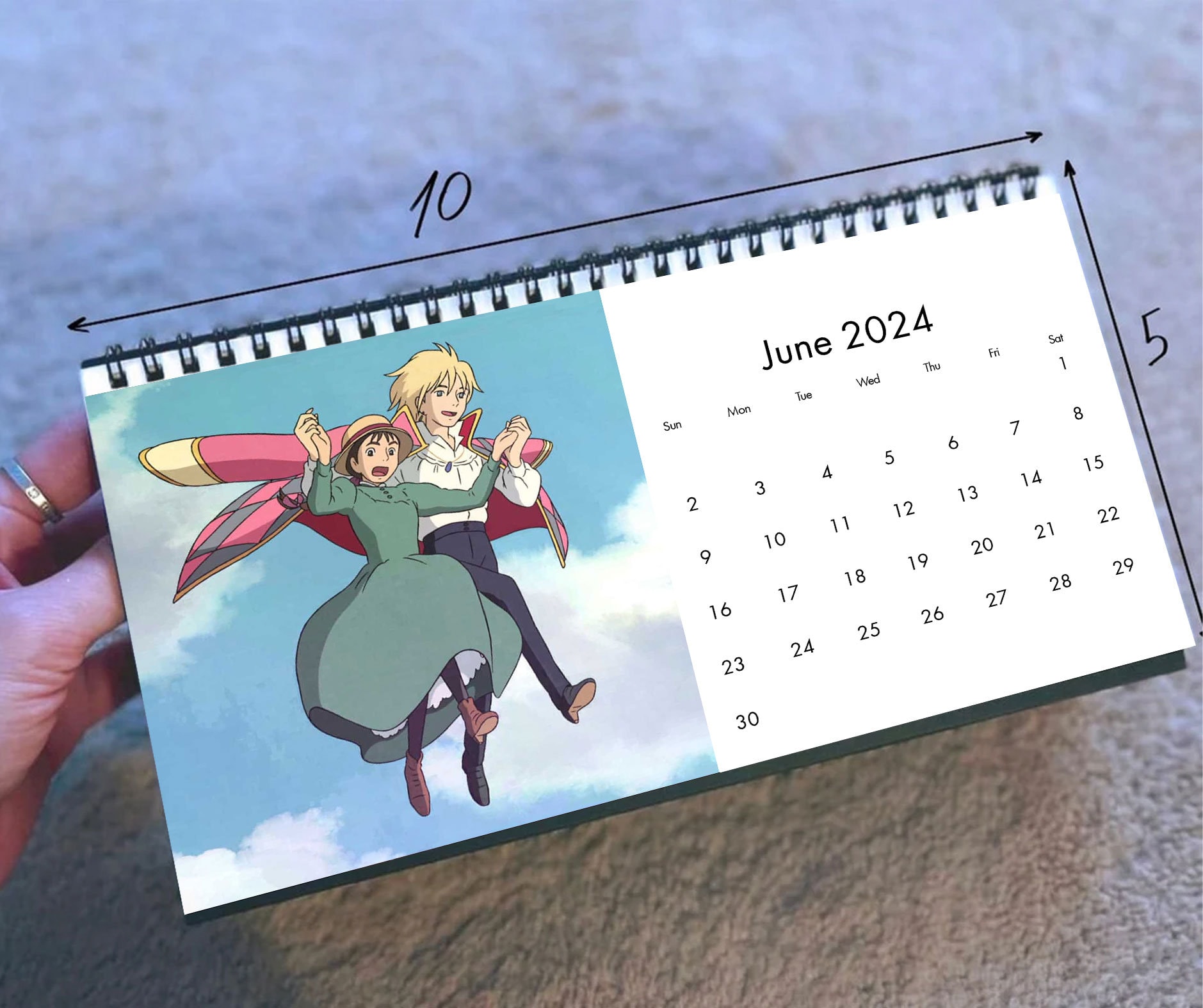 2024 Howl's Moving Castle Calendar, 2024 Desk Calendar, Japanese Movie