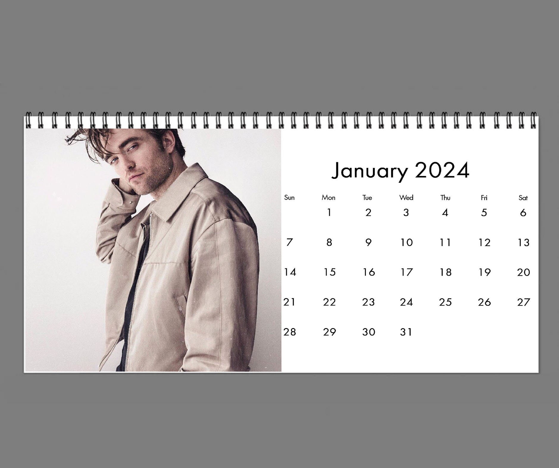2024 Robert Pattinson Calendar, 2024 Desk Calendar, Celebrity Calendar