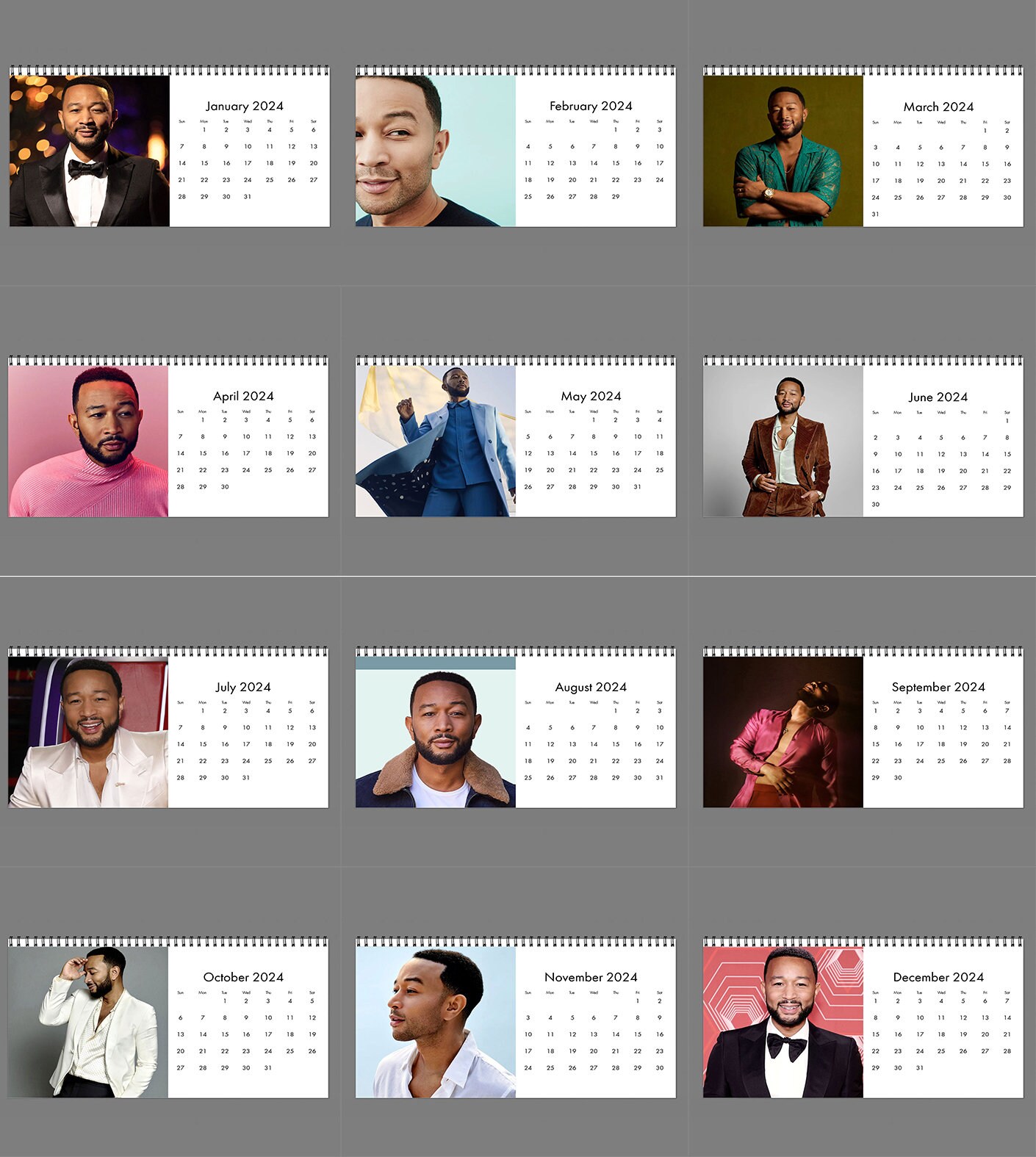 2024 John Legend Calendar 2024 Desk Calendar Celebrity Calendar sold