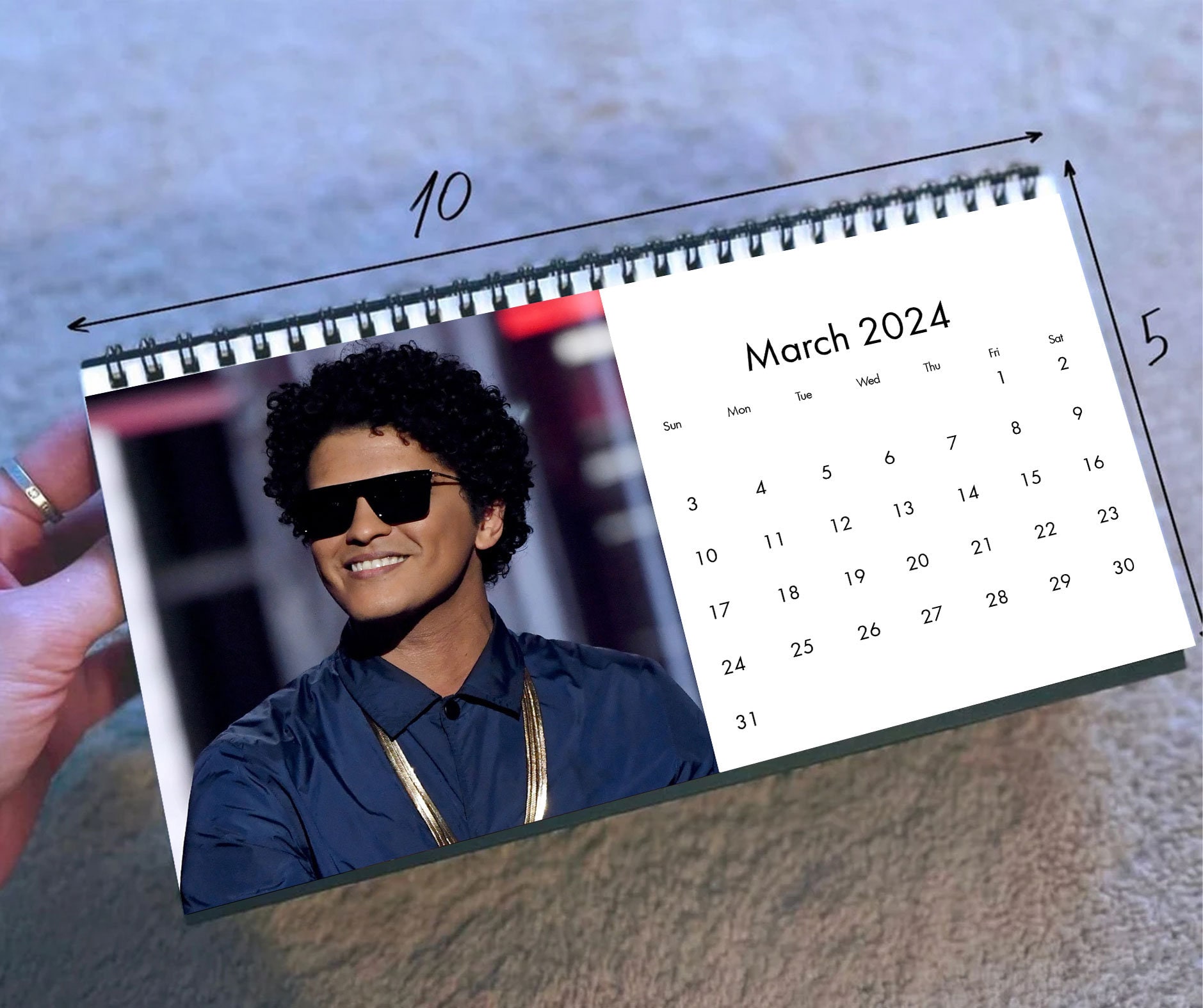 2024 Bruno Mars Calendar, 2024 Desk Calendar, Celebrity Calendar sold