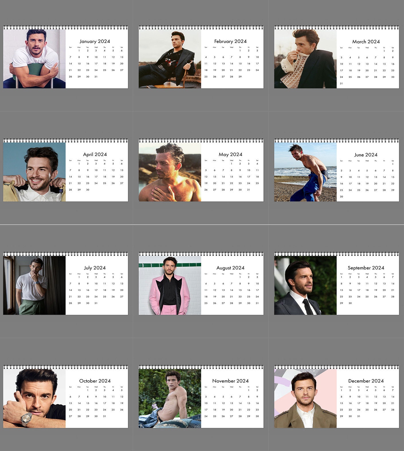 2024 Jonathan Bailey Calendar, 2024 Desk Calendar, Celebrity Calendar