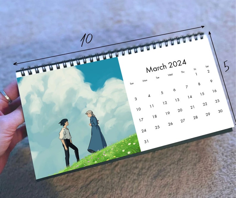 2024 Howl's Moving Castle Calendar 2024 Desk Calendar Etsy