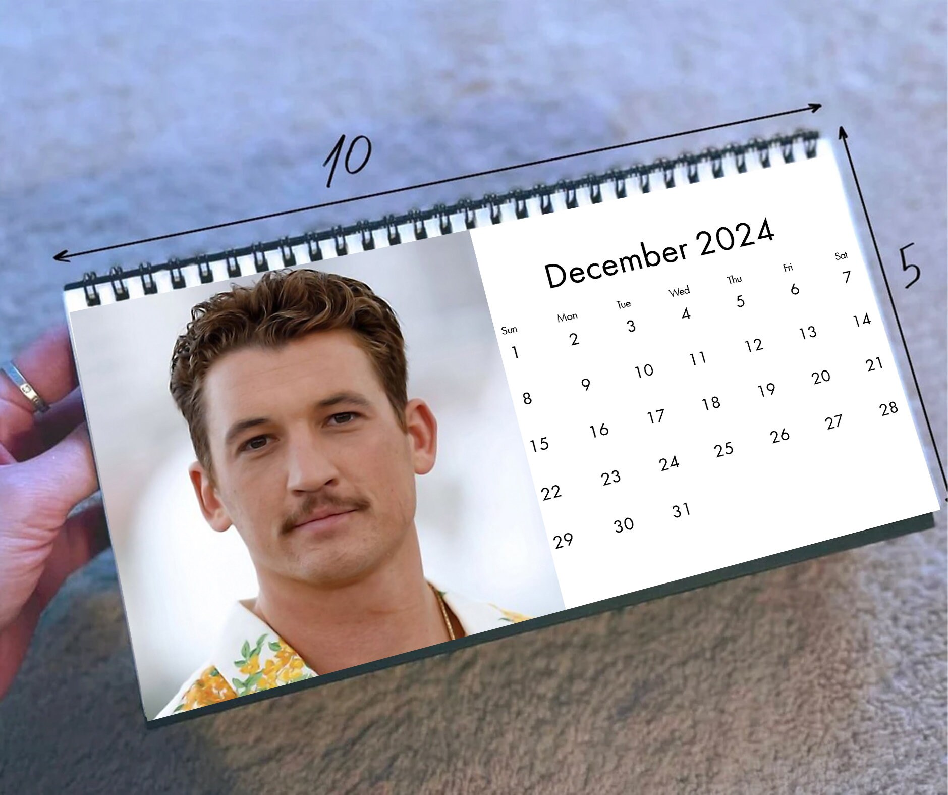 2024 Miles Teller Calendar, 2024 Desk Calendar, Celebrity Calendar sold