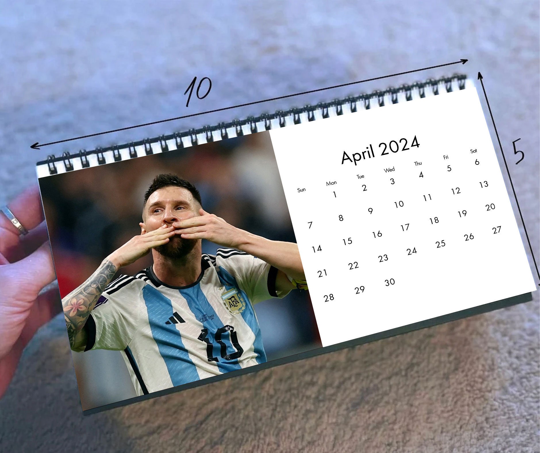 2024 Lionel Messi Calendar, 2024 Desk Calendar, Celebrity Calendar sold