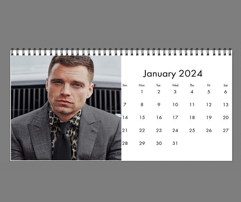 2024 Sebastian Stan Calendar 2024 Desk Calendar Celebrity Etsy Canada