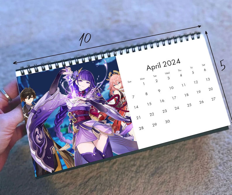 2024 Genshin Impact Calendar 2024 Desk Calendar Celebrity Etsy Canada