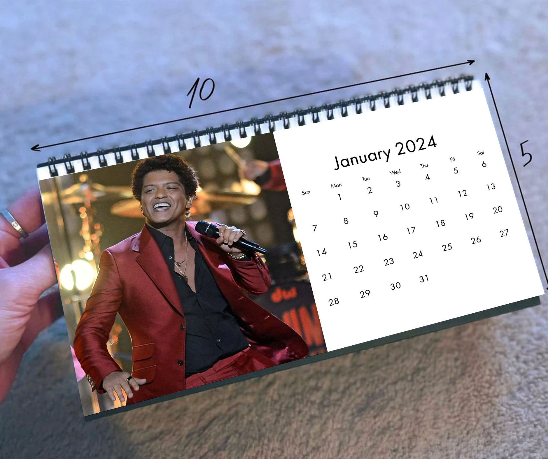 2025 Bruno Mars Calendar, 2025 Desk Calendar, Celebrity Calendar sold