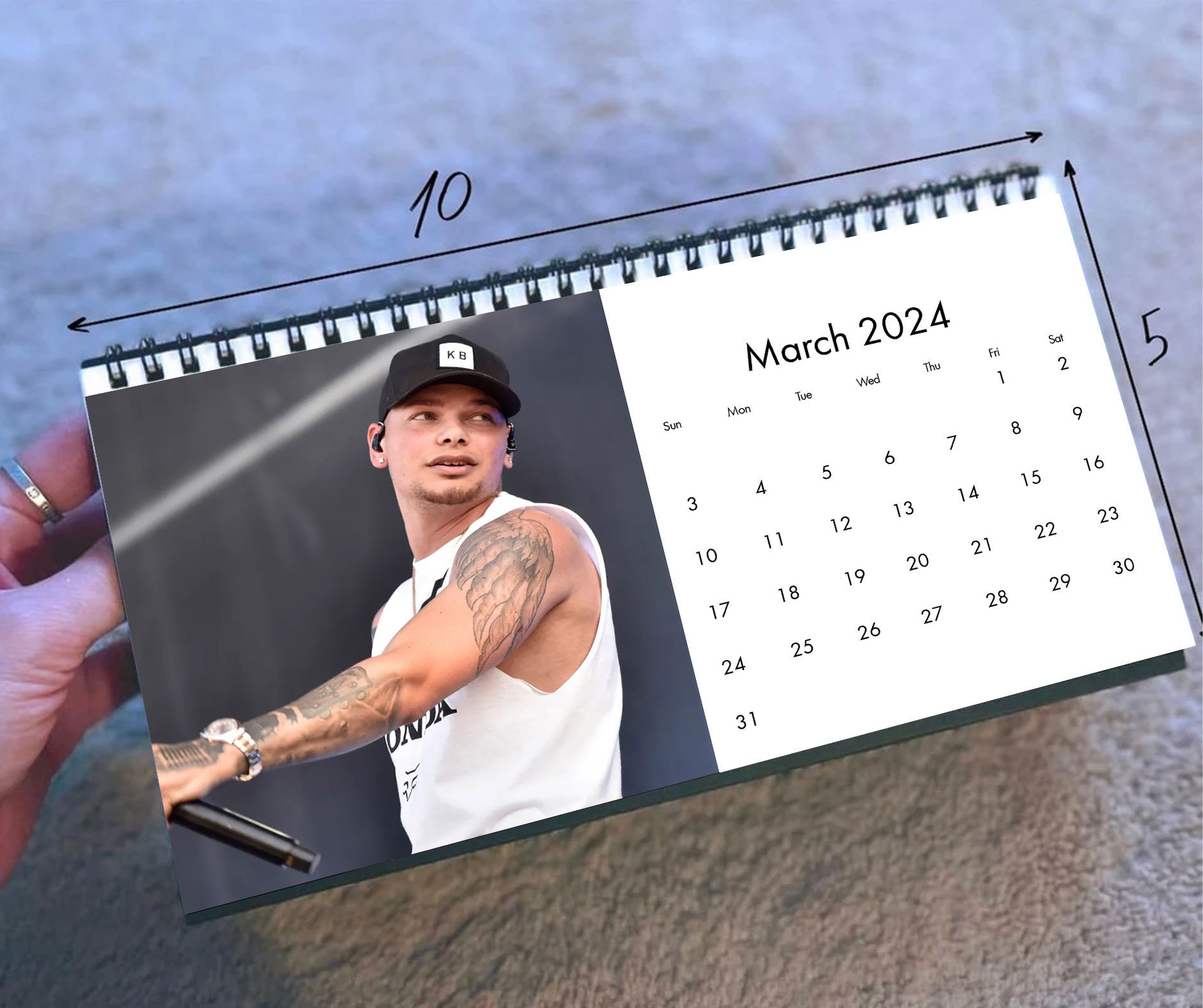 2024 Kane Brown Calendar, 2024 Desk Calendar, Celebrity Calendar sold