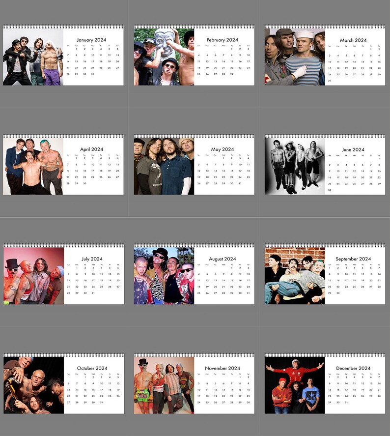 2024 Red Hot Chill Peppers Calendar 2024 Desk Calendar Etsy Australia