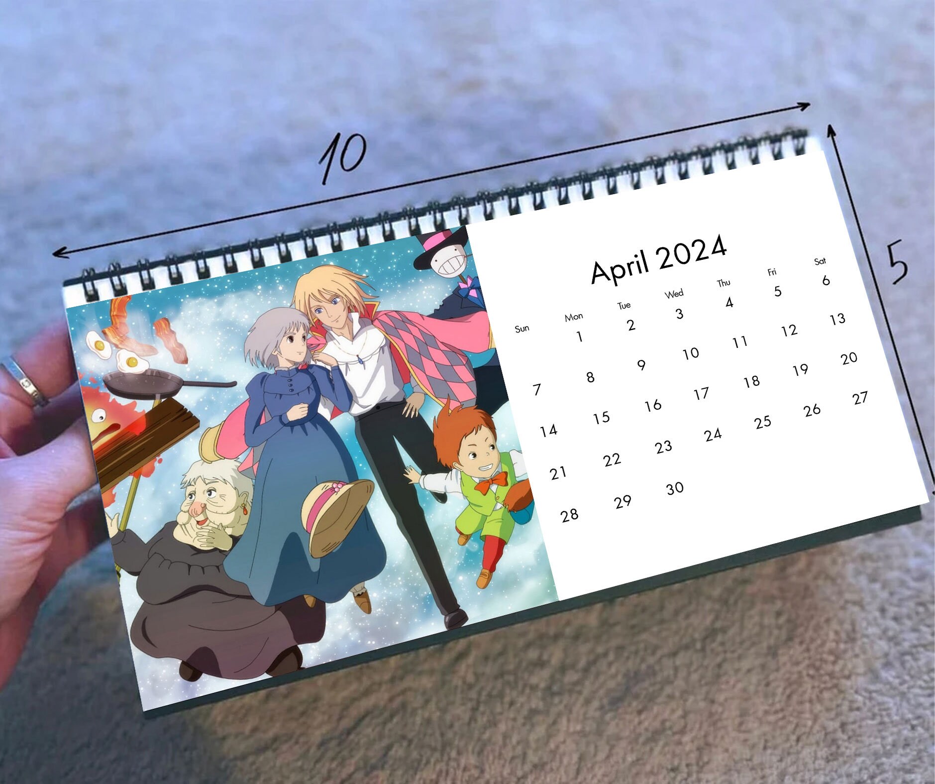 2024 Howl's Moving Castle Calendar, 2024 Desk Calendar, Japanese Movie