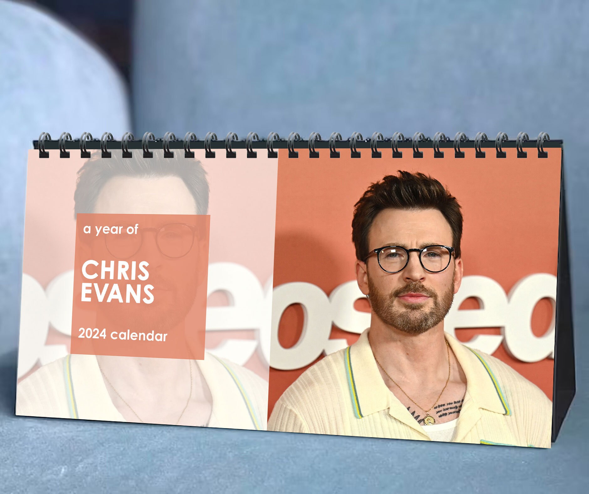 2025 Chris Evans Calendar, 2025 Desk Calendar, Celebrity Calendar sold