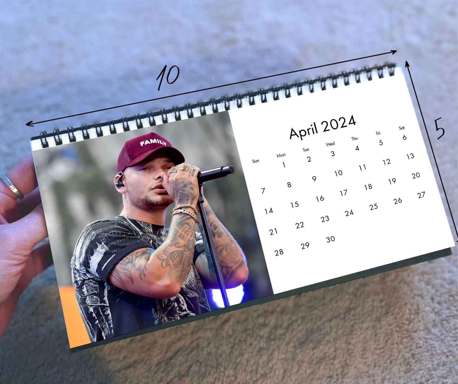 2024 Kane Brown Calendar, 2024 Desk Calendar, Celebrity Calendar sold