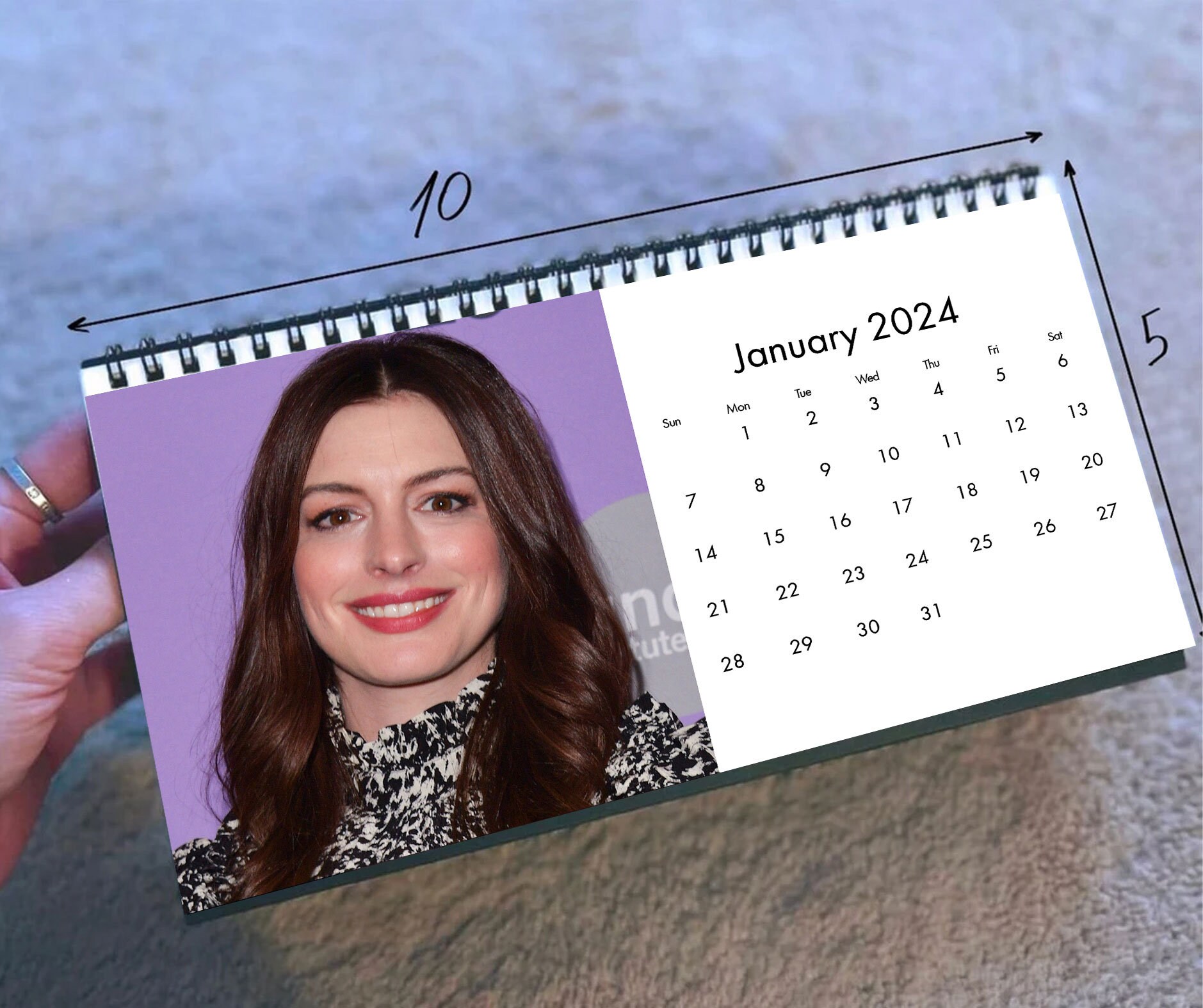 2024 Anne Hathaway Calendar, 2024 Desk Calendar, Celebrity Calendar
