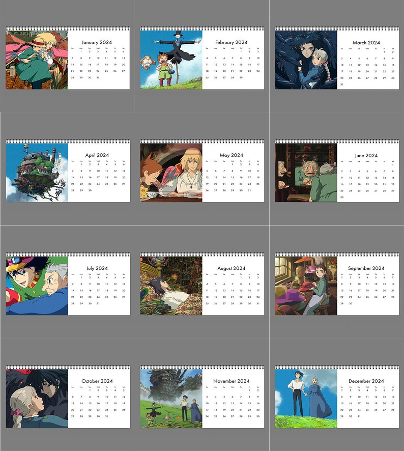 2024 Howl's Moving Castle Calendar 2024 Desk Calendar Etsy Australia