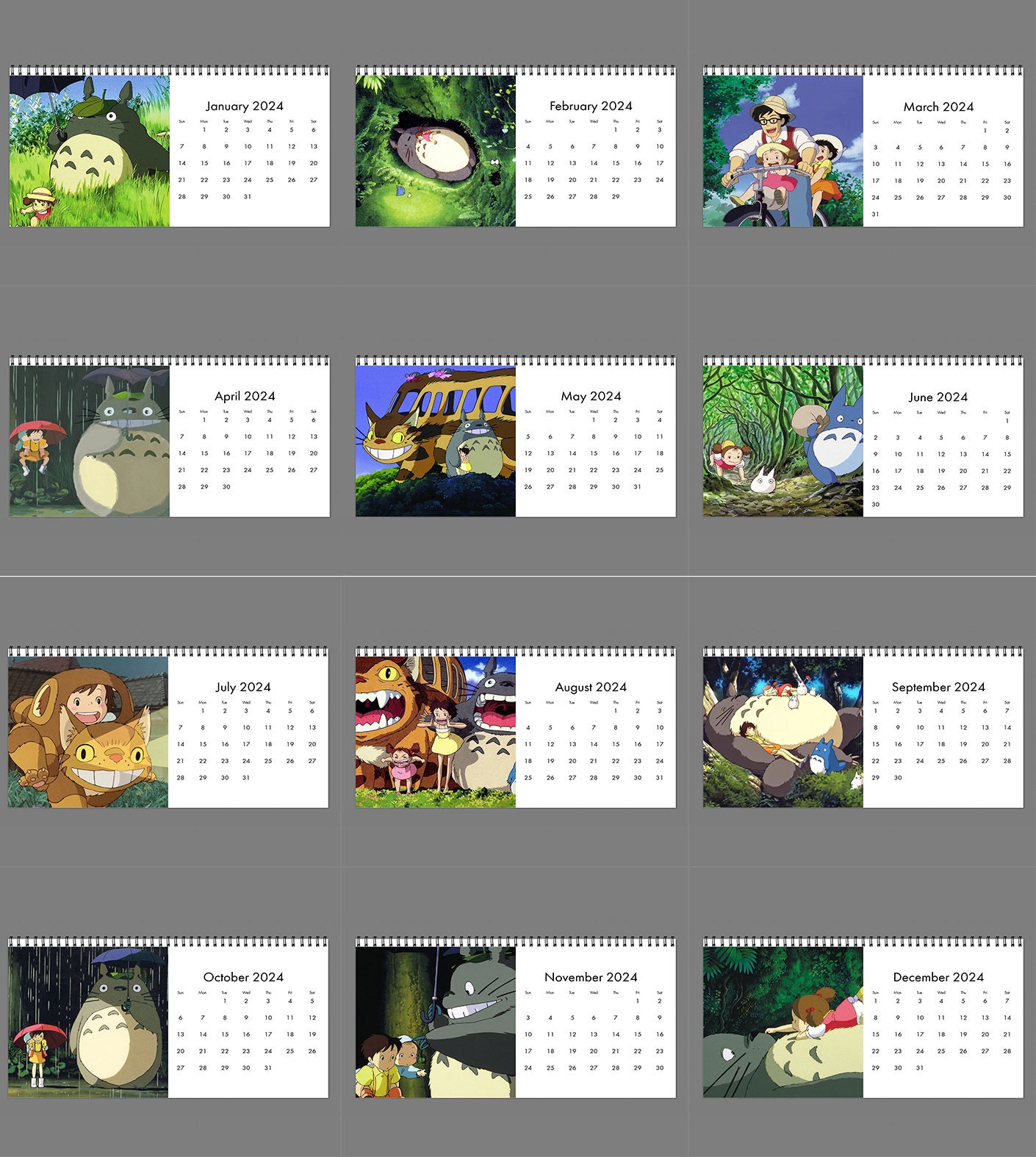 2025 My Neighbor Totoro Calendar, 2025 Desk Calendar, Japanese Movie