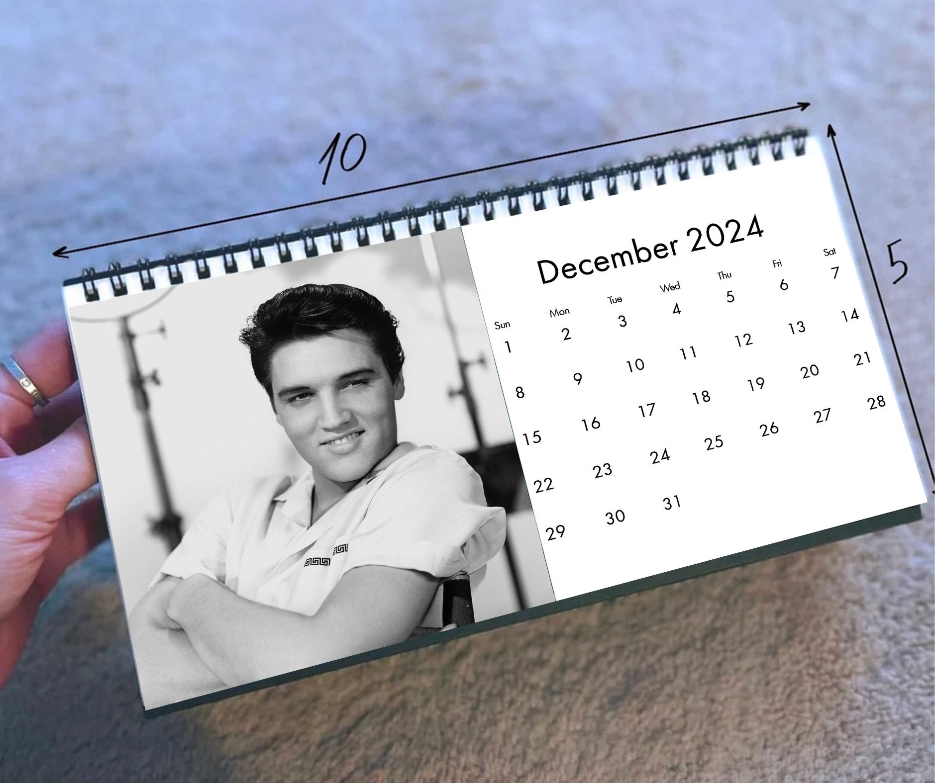 2024 Elvis Presley Calendar 2024 Desk Calendar Celebrity Etsy