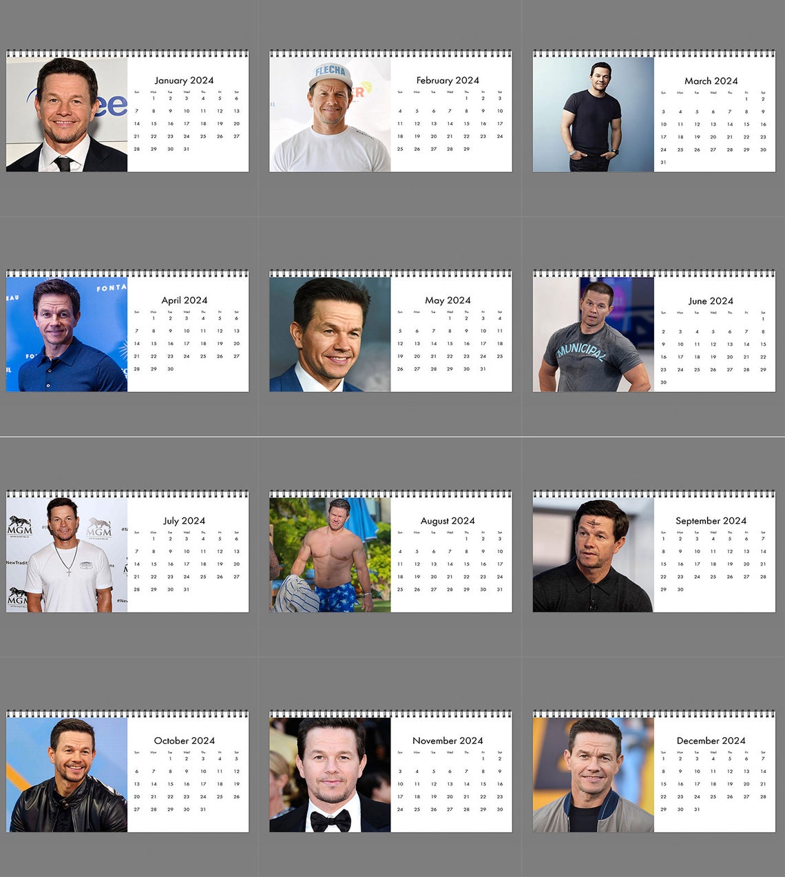 2024 Mark Wahlberg Calendar 2024 Desk Calendar Celebrity Etsy Canada