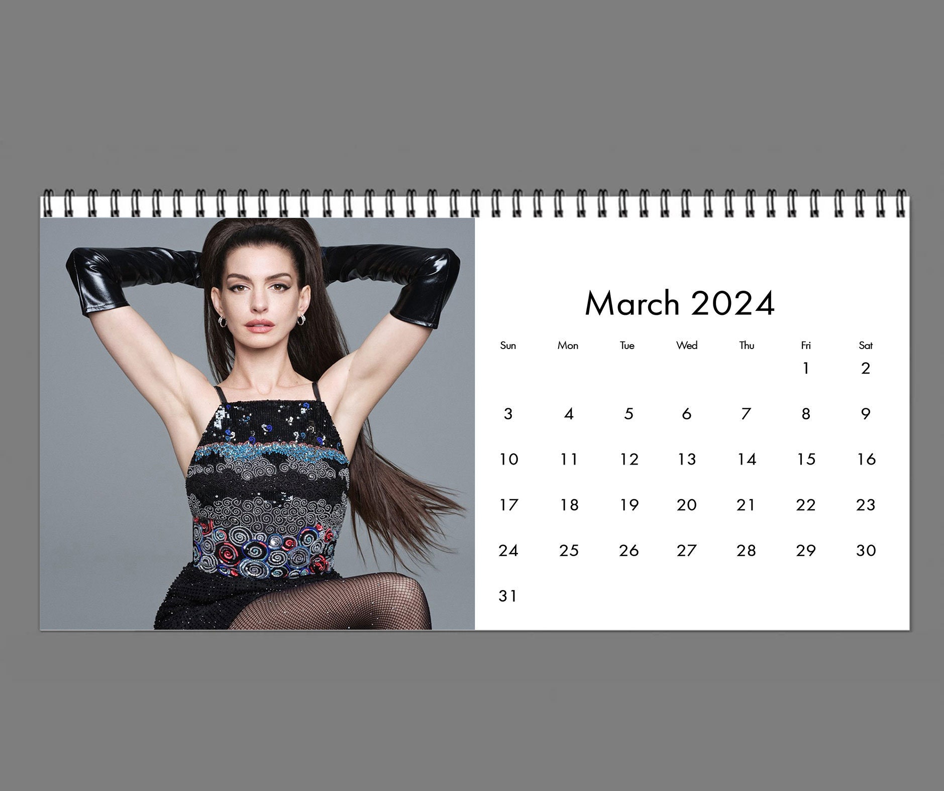 2024 Anne Hathaway Calendar, 2024 Desk Calendar, Celebrity Calendar