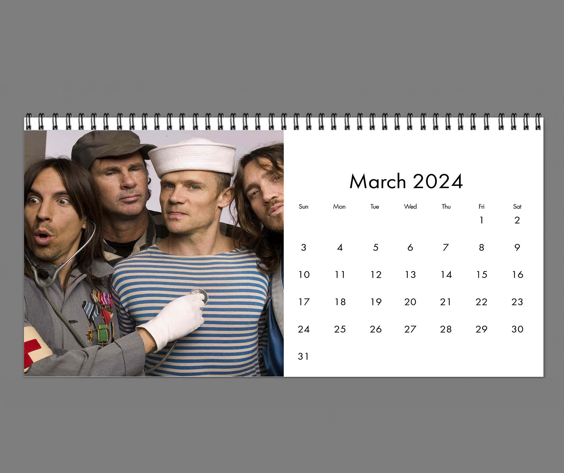 2024 Red Hot Chill Peppers Calendar, 2024 Desk Calendar, Celebrity