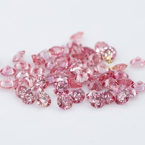Pink Round Lab Grown Diamonds | Loose CVD Round Diamond for Ring, Earrings, Pendant