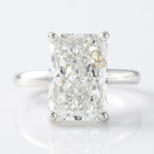 4CT Radiant Cut Lab Grown Diamond 14K Gold Engagement Ring