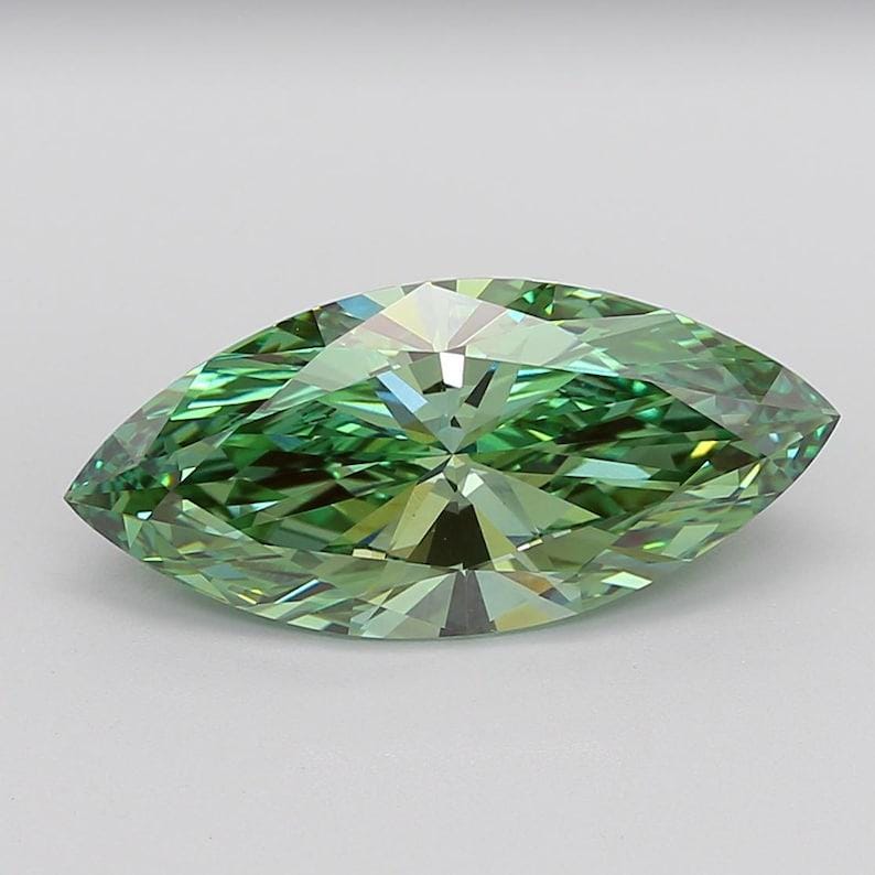 IGI Certified Marquise Diamond, Fancy Vivid Green Diamond, Marquise Cut Green Lab Grown Diamond, Green Diamond for Ring/Pendant/Earrings