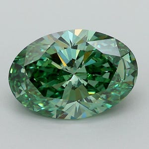 Oval Cut Fancy Vivid Green Lab Grown Diamond, 1-8 Carats IGI Certified Loose Green Diamond, Oval Cut Diamond For Pendant/Rings