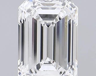 Diamante sintetico taglio smeraldo da 1-8 carati certificato IGI: E/VVS2, pietra preziosa sciolta