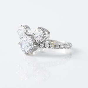 IGI Certified Mouse Face Brilliant Cut Lab Grown Diamond Ring - Three Stone Fairy Tale Ring - Lab Diamond Engagement Ring - 14K Gold Ring